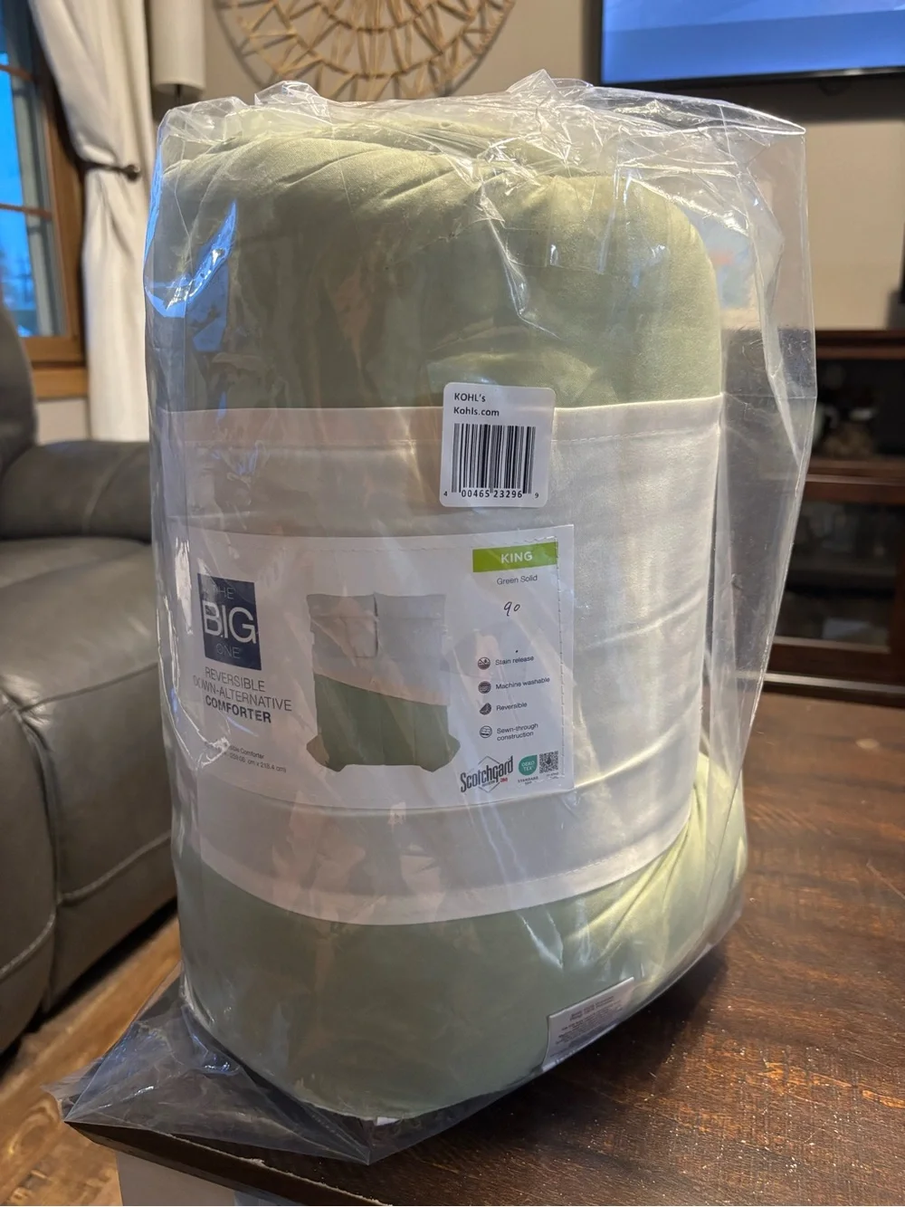 The Big One Light Sage Green Reversible Down Alternative Comforter